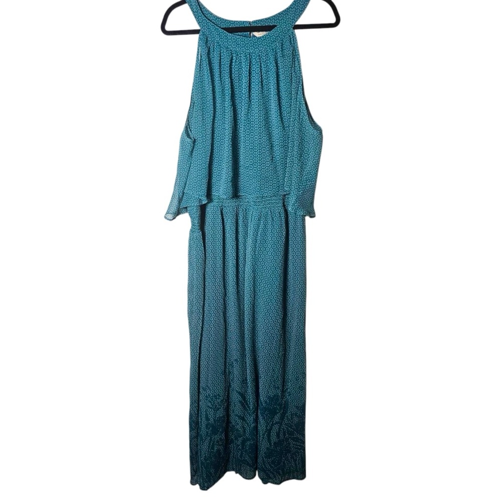 SOFT SURROUNDINGS chiffon halter cape dress